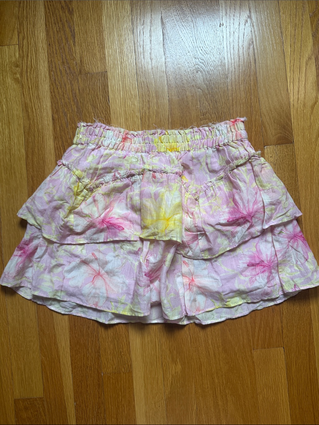 Loveshackfancy Worn Once Floral Tiered Ruffle Mini Skirt - Size Petite